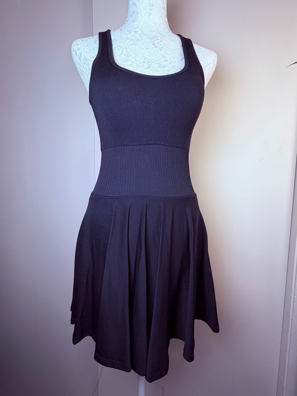 Black Tank Skater Dress - Unbranded
